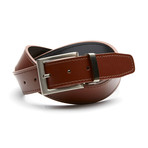 Reversible Flat Jean Belt // Cognac + Black (32" Waist)