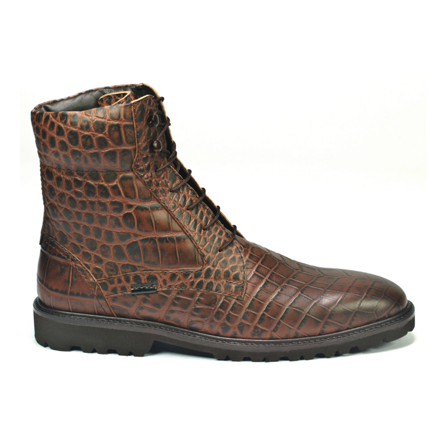 brown crocodile boots womens