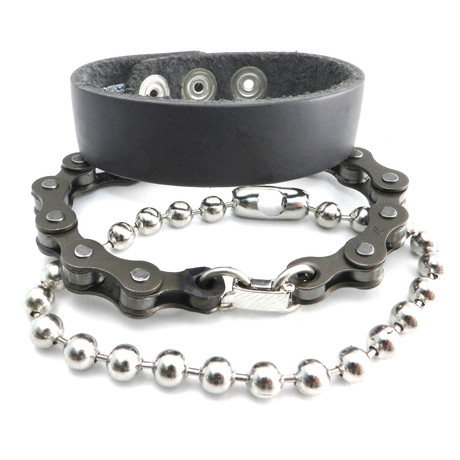 Strap + Chain Bracelet // Set of 3