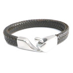 Steel Braid Leather Bracelet