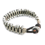 Snake Chain Bracelet // Brown + Tan + Silver