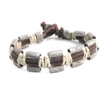 Serpentine Hemp + Pewter Bracelet