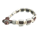 Serpentine Hemp + Pewter Bracelet