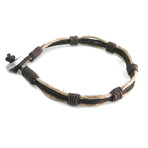 Hemp and Leather 2-Way Bracelet