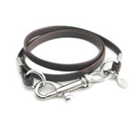 AMiGAZ // Flat 3-Wrap Snap Hook Bracelet // Brown + Silver