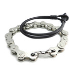 Bike + Leather Bracelet // Set of 2