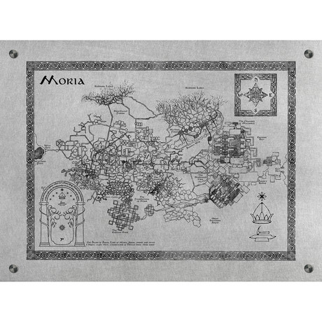 Moria Map (Aluminum // Black Ink)