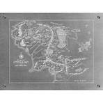 Middle Earth Map (Aluminum // Black Ink)