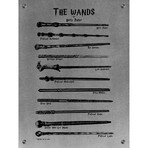 Harry Potter Wands (Aluminum // Black Ink)