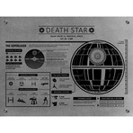 Star Wars Death Star Infographic (Aluminum // Black Ink)