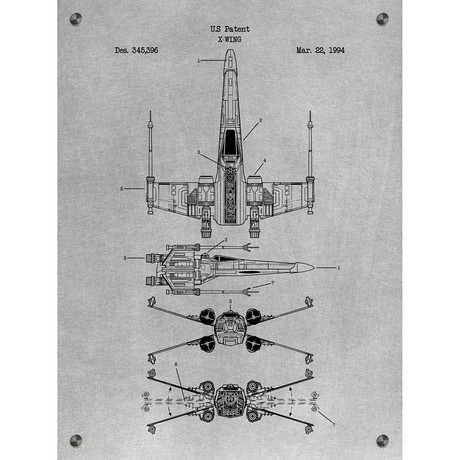 Star Wars Vehicles // X-Wing 2 (Aluminum // Black Ink)