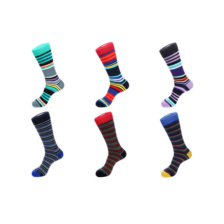 Mid-Calf Sock // Stripe the Match // Pack of 6