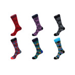 Mid-Calf Sock // Circles + Diamonds // Pack of 6