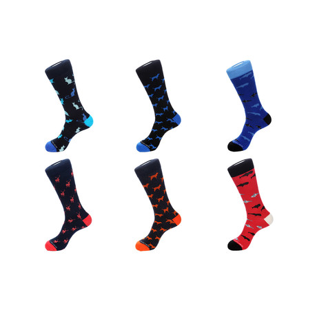 Mid-Calf Sock // Animals at the Park // Pack of 6