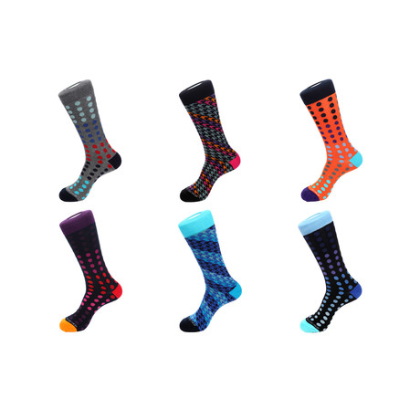 Mid-Calf Socks // Gradient Style // Pack of 6