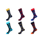 Mid-Calf Socks // Pins + Stipes // Pack of 6