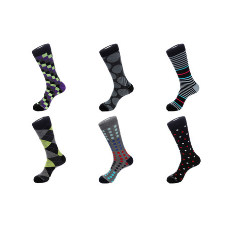 Mid-Calf Socks // Shades of Grey // Pack of 6