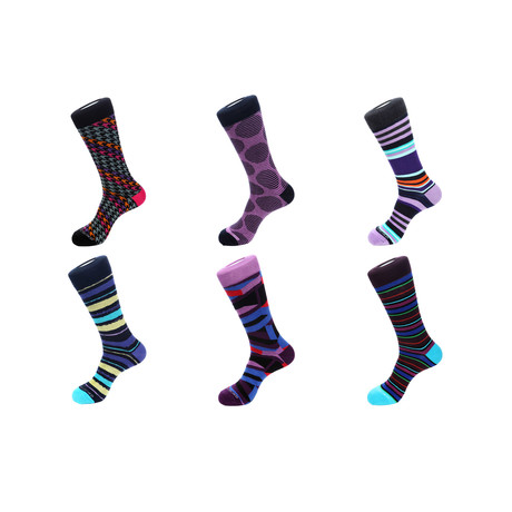 Mid-Calf Socks // Mazes // Pack of 6