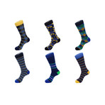 Mid-Calf Socks // Navy Train // Pack of 6