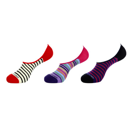 No-Show Socks // Stripe Study // Pack of 3