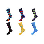 Mid-Calf Socks // Cubes + Polkas // Pack of 6