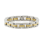 Stainless Steel + Gold Link Bracelet