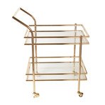 Rolling Cart // Gold + Glass