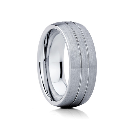 Tungsten Carbide // Polished + Double Groove (8mm // Size 8)