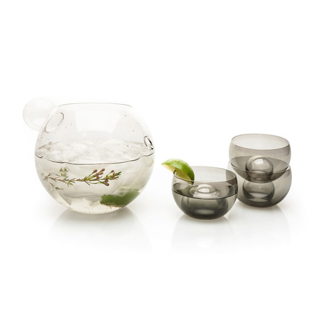Bubble Decanter and Cup Set (Gray)