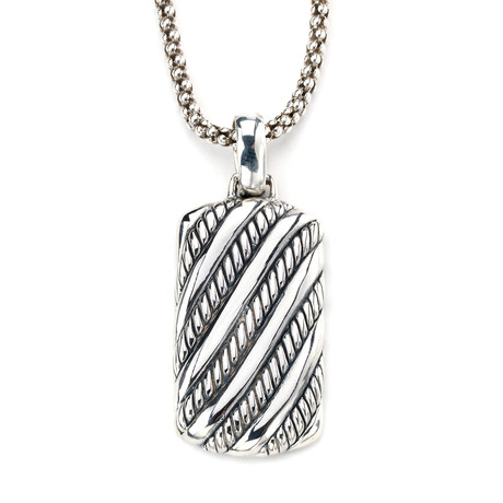 Sterling Silver Dogtag Pendant + Chain