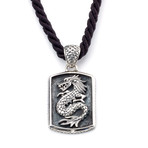 Sterling Silver Dragon Pendant + Cord