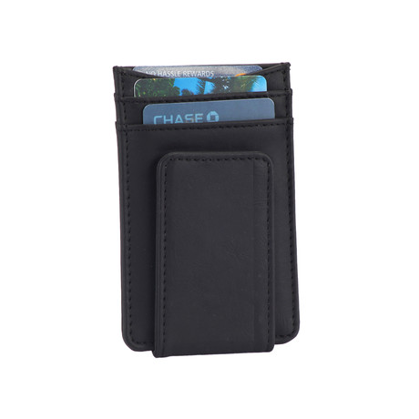 Striker RFID Blocking Card Holder + Magnetic Money Clip // Leather (Black)
