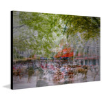 Old Montreal Painting Print on Metal (24"H x 36"W  x 1.5"D)