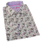 Butterfly Button-Up // White + Lilac (L)