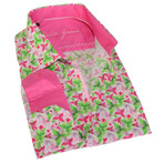 Floral Button-Up // Pink + Green (M)