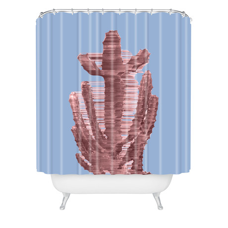Rose Quartz Cactus // Shower Curtain