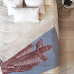 Rose Quartz Cactus // Fleece Throw Blanket (Medium)