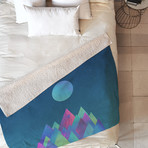 Moon Peaks// Fleece Throw Blanket (Medium)