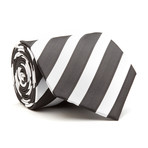 Blanc // Handmade Silk Tie // Black + White Stripe