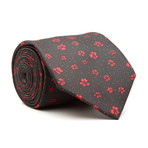 Blanc // Handmade Silk Tie // Black + Red Floral