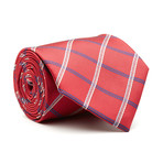 Blanc // Handmade Silk  Tie // Red + Blue Check