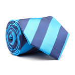 Blanc // Handmade Silk Tie // Blue + Navy Stripe