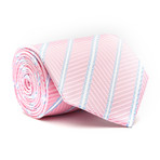 Silk Tie // Pink + Blue Stripe