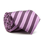 Blanc // Handmade Silk Tie // Dark Purple Stripe