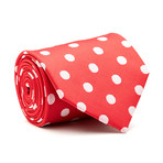 Blanc // Handmade Silk Tie // Red + White Polka Dot