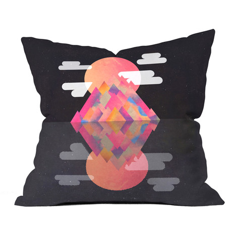 Grape Moon Peaks // Throw Pillow (18" x 18")