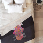 Grape Moon Peaks // Fleece Throw Blanket (Medium)