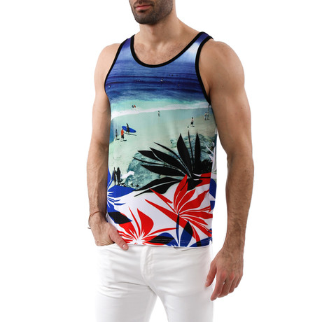 Parke and Ronen // Printed Tank Top // North Island Red (XS)