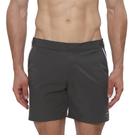 Parke and Ronen // Catalonia Solid Stretch // Charcoal + Lilac (28)