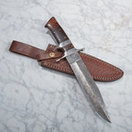 Damascus Double Hilt Bowie